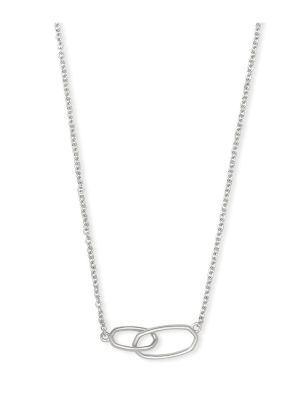 Kendra Scott Sawyer Necklace- Silver Interlocking Ovals